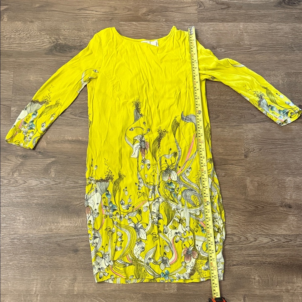 Anthropologie Rutzou Yellow Dress Size 12